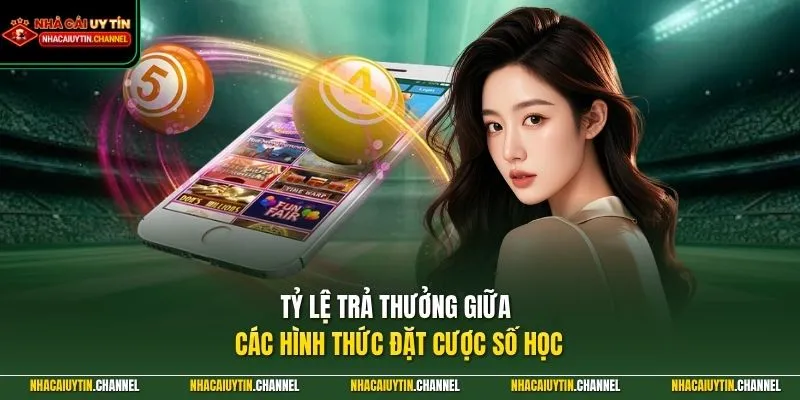 Tỷ lệ trả thưởng giữa các hình thức đặt cược số học
